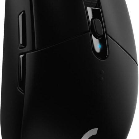 Black Logitech G305 LIGHTSPEED wireless gaming mouse shown from above